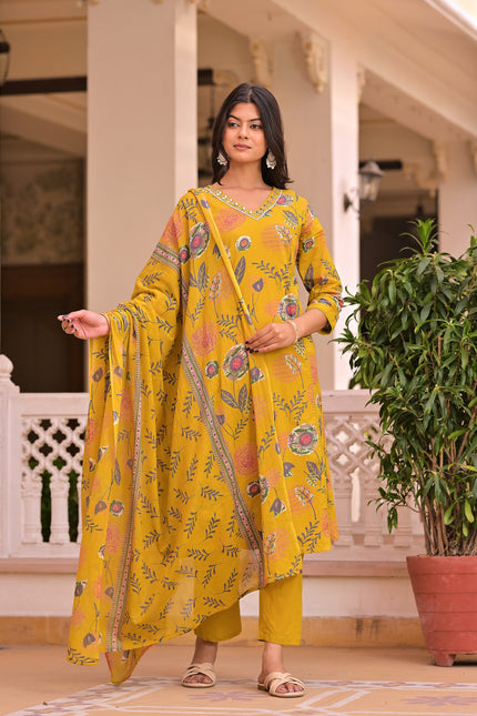 Vaaliyan Heritage Crimson Floral Anarkali Suit with Lace Detail