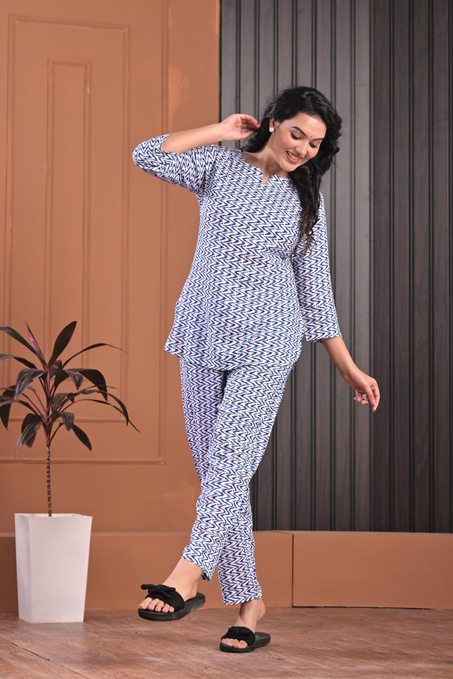 Daily Wear Printed Cotton Night Suit for Women