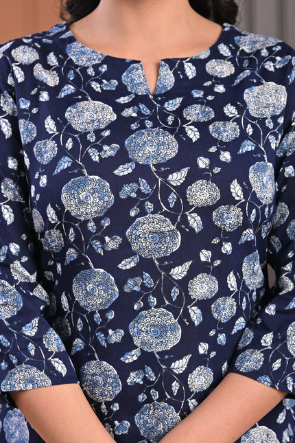 Relaxed Fit Printed Cotton Night Suit for Women