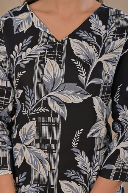 Elegant Black Printed Ethnic Tunic for Women